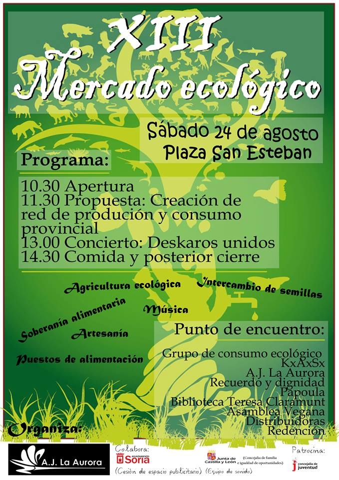 Este sábado llega el XIII Mercado Ecológico de la A. J. La Aurora